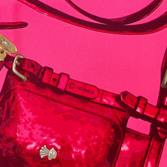 NWT Hermes Scarf Carré 90 “Brides Rebelles” in Rose/Prune/Beige - Picture 3 of 8